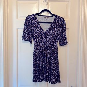 ASOS forest-green floral dress, retro-chic: versatile from party to casj hangs.